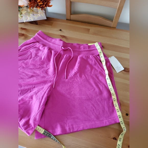 All In Motion - Women's High-Rise Pull-On Fleece Shorts Pink Size L - Picture 6 of 10